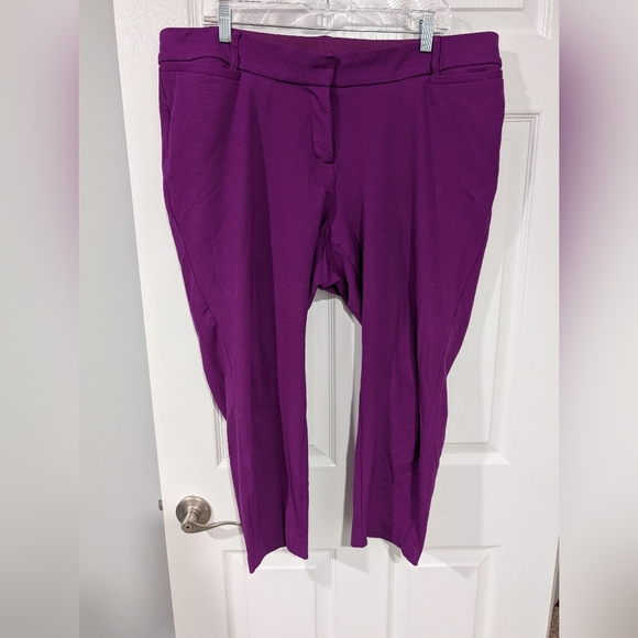 Lane Bryant The Allie Vibrant Purple Cropped Ankle Pants in Size 18 P (Petite) - Picture 1 of 12